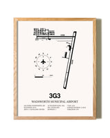 Wadsworth Municipal Airport framed print in natural wood frame