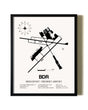 Framed Bridgeport / Sikorsky Airport wall art poster in black frame