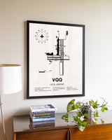 Cecil Airport aviation wall décor in black wood frame