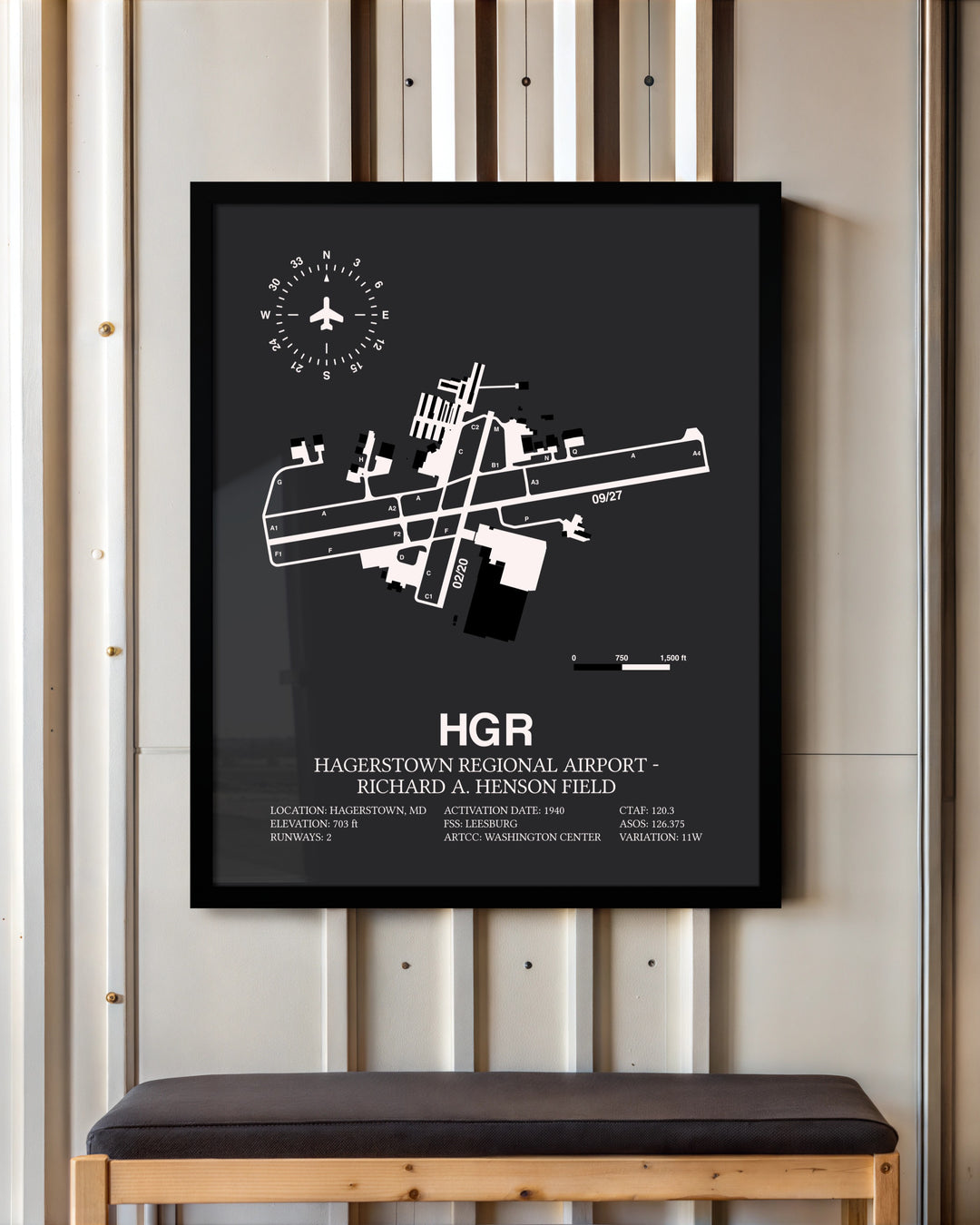 Frame color options for Hagerstown Regional Airport-Richard A. Henson Field Wall Art