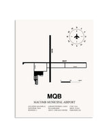 Gray Macomb Municipal Airport framed poster displayed in an airplane hangar