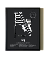Unframed West Houston Airport map print poster