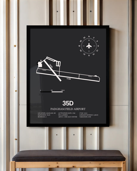 Frame color options for Padgham Field Airport Wall Art