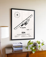 Enterprise Municipal Airport aviation wall décor in black wood frame