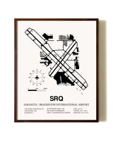 Sarasota / Bradenton International Airport aviation print in walnut frame