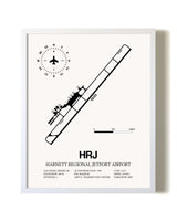 Harnett Regional Jetport Airport airport map poster in oak frame