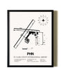 Framed St. Clair County International Airport wall art poster in black frame