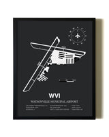 Unframed Watsonville Municipal Airport map print poster