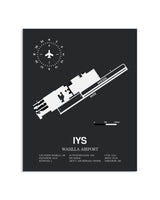 Gray Framed Wasilla Airport layout wall art poster