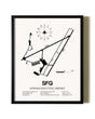 Framed Suffolk Executive Airport wall art poster in black frame