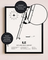Framed Skylark Field Airport layout wall art poster