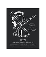Gray Framed Shreveport Downtown Airport layout wall art poster