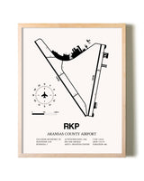 Aransas County Airport framed wall art in white frame