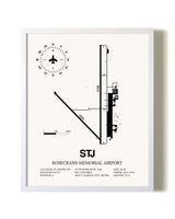 Rosecrans Memorial Airport airport map poster in oak frame