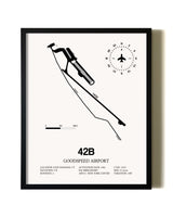 Framed Goodspeed Airport wall art poster in black frame