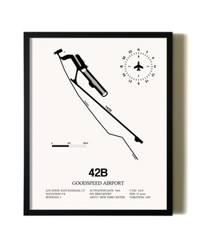 Framed Goodspeed Airport wall art poster in black frame