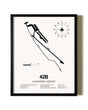 Framed Goodspeed Airport wall art poster in black frame