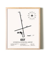 Estherville Municipal Airport framed wall art in white frame