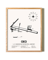 L. O. Simenstad Municipal Airport framed print in natural wood frame
