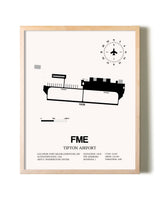 Tipton Airport framed wall art in white frame