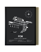 Unframed Flying Cloud Airport map print poster
