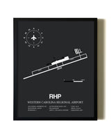 Unframed Western Carolina Regional Airport map print poster