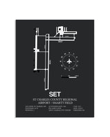 Gray Framed St. Charles County Regional Airport / Smartt Field layout wall art poster