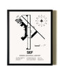 Framed Sebring Regional Airport wall art poster in black frame