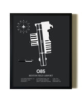 Unframed Benton Field Airport map print poster