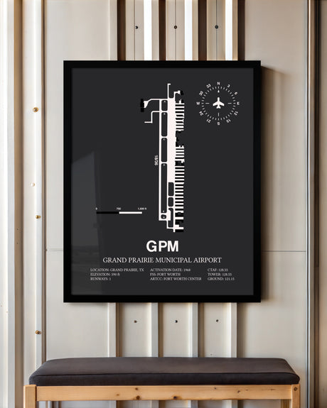 Frame color options for Grand Prairie Municipal Airport Wall Art