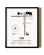 Framed Bishop International Airport wall art poster in black frame