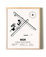 Barrow County Airport framed wall art in white frame