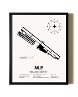 Framed Millard Airport wall art poster in black frame