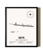 Framed Piney Creek Airport wall art poster in black frame