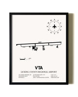 Framed Licking County Regional Airport wall art poster in black frame