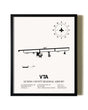 Framed Licking County Regional Airport wall art poster in black frame