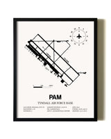 Framed Tyndall Air Force Base wall art poster in black frame