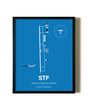 Framed George M. Bryan Airport wall art poster in black frame