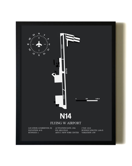 Unframed Flying W. Airport map print poster