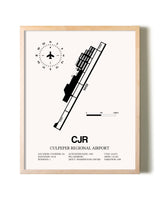 Culpeper Regional Airport framed wall art in white frame