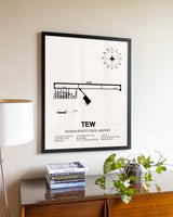 Mason Jewett Field Airport aviation wall décor in black wood frame