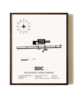 Williamson / Sodus Airport aviation print in walnut frame