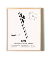 Cleveland Municipal Airport framed wall art in white frame