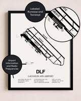 Framed Laughlin AFB Airport layout wall art poster