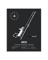 Gray Framed Gastonia Municipal Airport layout wall art poster