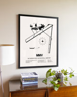 McMinnville Municipal Airport aviation wall décor in black wood frame