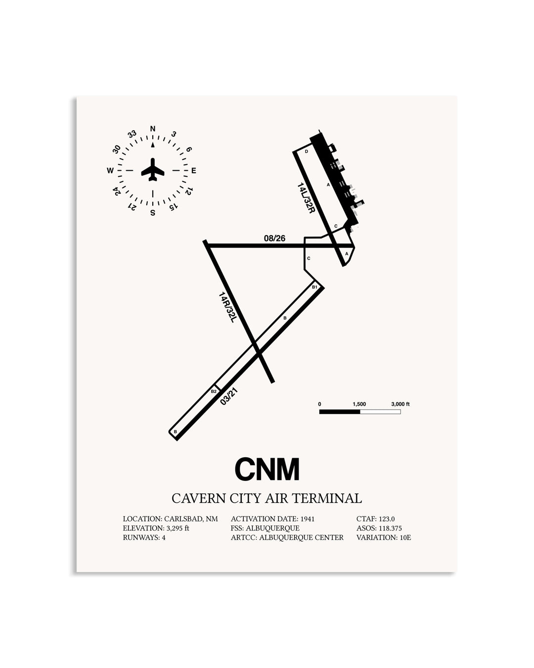 Gray Cavern City Air Terminal framed poster displayed in an airplane hangar