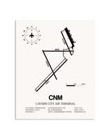 Gray Cavern City Air Terminal framed poster displayed in an airplane hangar