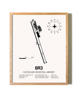 Cleveland Municipal Airport framed print in natural wood frame