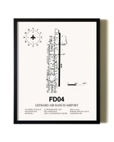 Framed Leeward Air Ranch Airport wall art poster in black frame